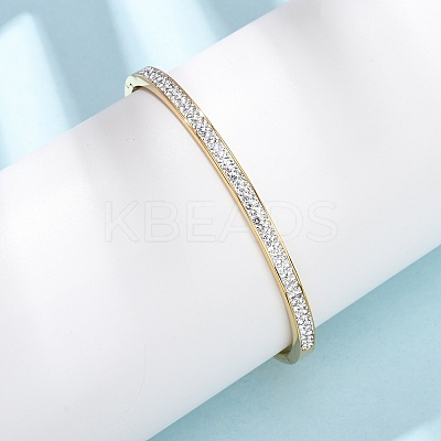 304 Stainless Steel Micro Pave Cubic Zirconia Hinged Bangles for Women BJEW-B161-06G-1