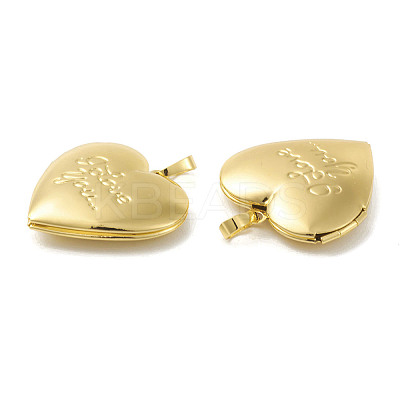 Rack Plating Brass Locket Pendants KK-G452-03G-1