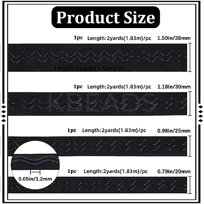9 Yards 4 Styles Flat Non-slip Transparent Silicone Polyester Elastic Band OCOR-GF0004-20-1