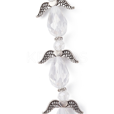 Angel Fairy Shape Electroplate Transparent Glass Beads Strands AJEW-JB01172-01-1