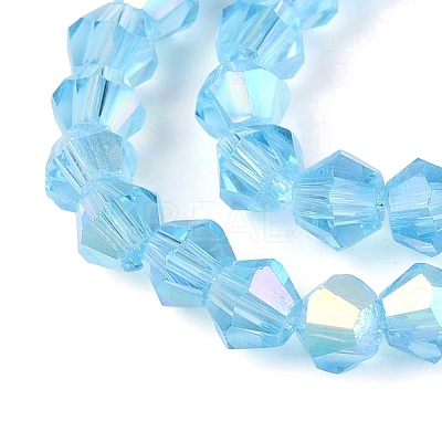 AB Color Plated Transparent Glass Beads Strands GLAA-G127-01-02M-1