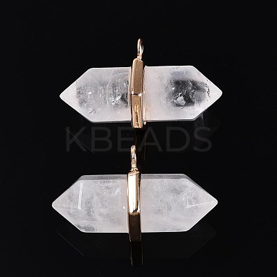Natural Quartz Crystal Double Terminal Pointed Pendants G-N345-09A-1