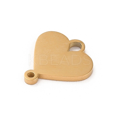 304 Stainless Steel Heart Connector Charms STAS-R222-01G-1