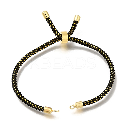 Braided Cotton Cord Slider Bracelet Making MAK-R001-01G-11-1