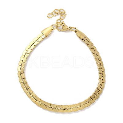 304 Stainless Steel Snake Link Chain Bracelets for Women BJEW-F488-22G-1