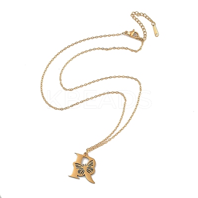PVD Vacuum Plating 201 Stainless Steel Necklaces NJEW-R267-01R-G-1