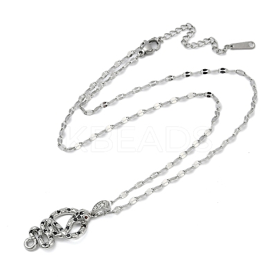Brass Micro Pave Black Cubic Zirconia Snake Pendant Necklaces NJEW-K280-08P-1