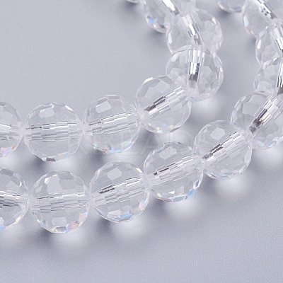 Transparent Glass Bead Strands X-GLAA-R095-10mm-15-1