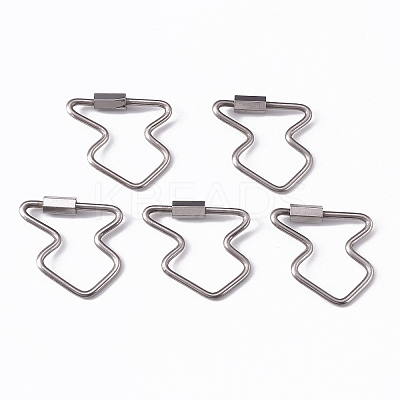 Non-Tarnish 304 Stainless Steel Screw Carabiner Lock Charms STAS-R112-03-1