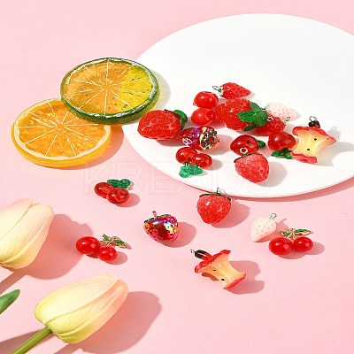 20Pcs 10 Styles Resin Pendants RESI-FS0002-10-1