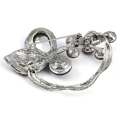 Zinc Alloy Colorful Rhinestone Brooch JEWB-U011-03AS-01-1