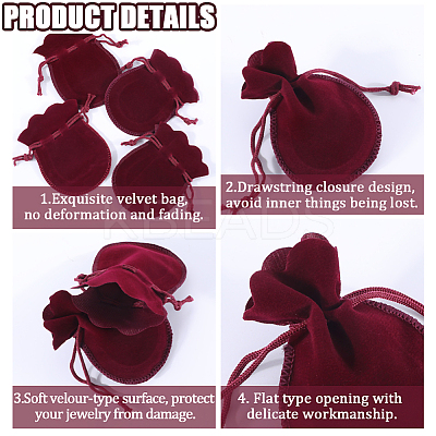 20Pcs Gourd Velvet Drawstring Bags TP-BBC0001-07A-05-1
