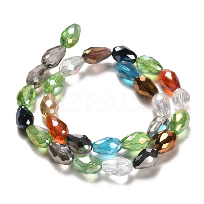 Faceted Teardrop Glass Beads Strands GS053-AB-1