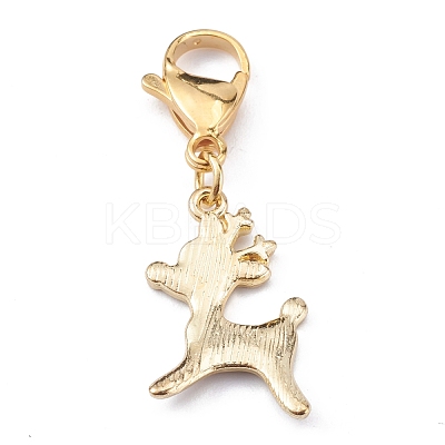 Christmas Theme Alloy Enamel Pendants HJEW-JM00427-01-1