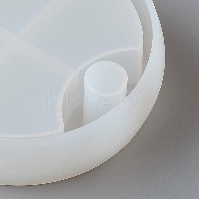 DIY 4 Compartments Round Layered Rotating Storage Box AJEW-D046-16B-1
