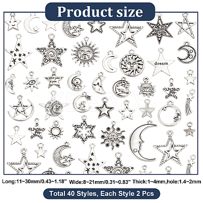 4 Sets 2 Style Tibetan Style Alloy Pendants FIND-HY0002-84-1