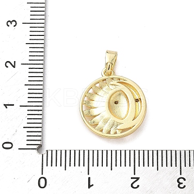 Brass Micro Pave Cubic Zirconia Pendants KK-P334-29G-1