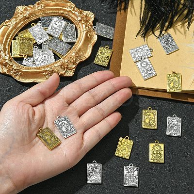 18Pcs 6 Styles Zinc Tibetan Style Alloy Pendants FIND-YW0004-70A-1