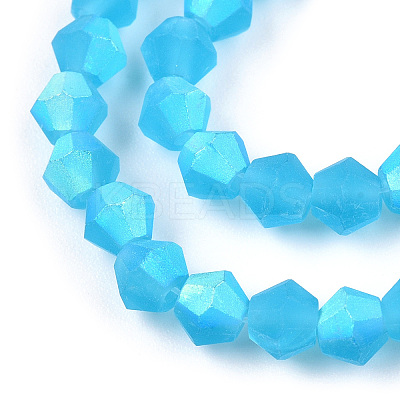 Imitate Austrian Crystal Bicone Frosted Glass Beads Strands GLAA-F029-TM3mm-A19-1