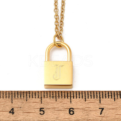 304 Stainless Steel Rolo Chain Pendant Necklaces NJEW-S444-01G-10-1