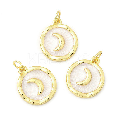 Brass Enamel Pendants KK-K302-11G-1