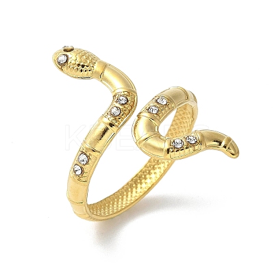 304 Stainless Steel Micro Pave Clear Cubic Zirconia Cuff Rings LS-RJEW-S621-07G-1