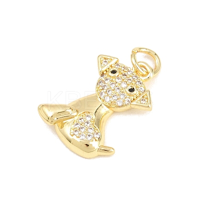 Brass Micro Pave Clear Cubic Zirconia Pendants KK-F938-25G-G-1