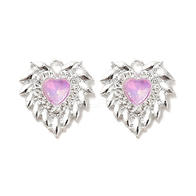 Rack Plating Alloy Rhinestones Pendants PALLOY-D028-03B-S-RS-1