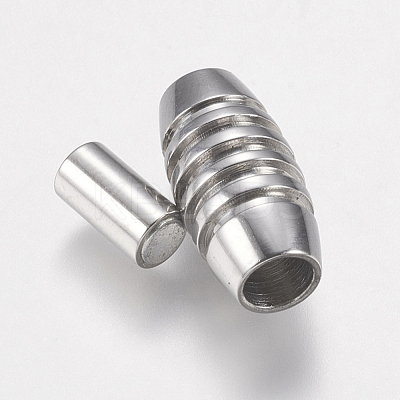 Tarnish Resistant 304 Stainless Steel Magnetic Clasps with Glue-in Ends STAS-F149-02P-B-1