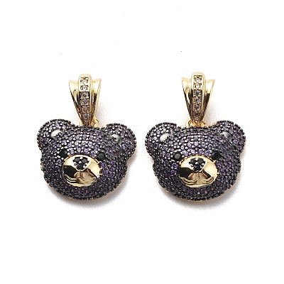 Brass Cubic Zirconia Pendants KK-G446-18G-05-1