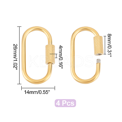Ion Plating(IP) 304 Stainless Steel Screw Carabiner Lock Charms STAS-UN0047-24G-1