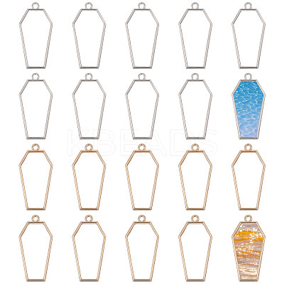 20Pcs 2 Colors Alloy Open Back Bezel Pendants FIND-CA0011-49-1