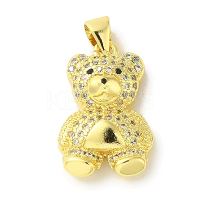 Brass Micro Pave Cubic Zirconia Pendants KK-Z042-30G-05-1