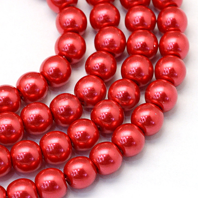 Baking Paint Pearlized Glass Pearl Round Bead Strands HY-Q003-12mm-74-1