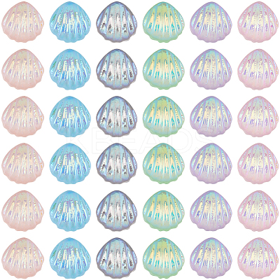 360Pcs 6 Colors  Rainbow Iridescent Plating Transparent Resin Decoden Cabochons RESI-SC0005-64-1