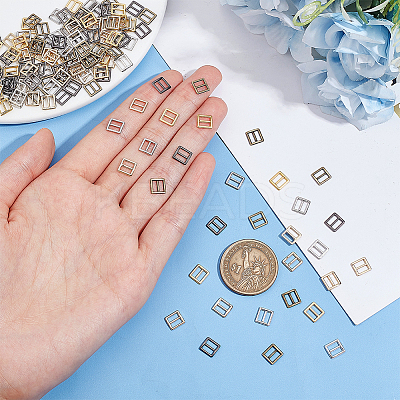 200Pcs 5 Colors Mini Square Shape Alloy Buckle Clasps FIND-NB0003-99-1
