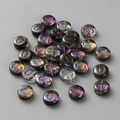 Transparent Electroplated UV Plating Glass Beads GLAA-TAC0024-12B-O-1