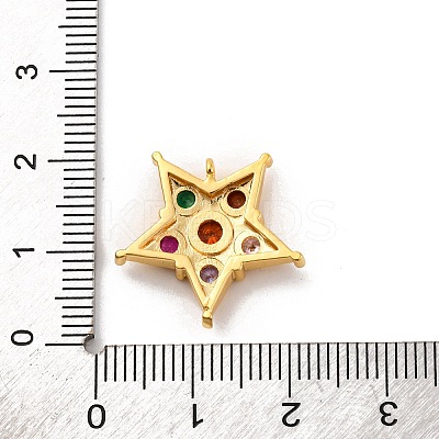 Brass Micro Pave Cubic Zirconia Pendants KK-U033-06G-02-1