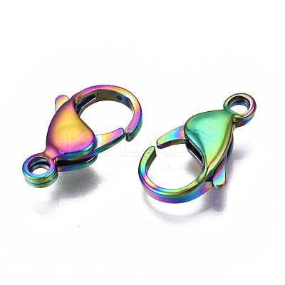 Ion Plating(IP) 304 Stainless Steel Lobster Claw Clasps STAS-S119-004D-1