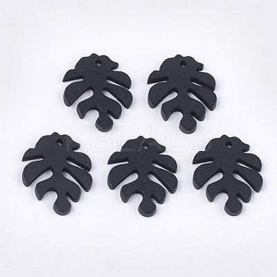 Painted Poplar Wood Pendants WOOD-T021-11D-1