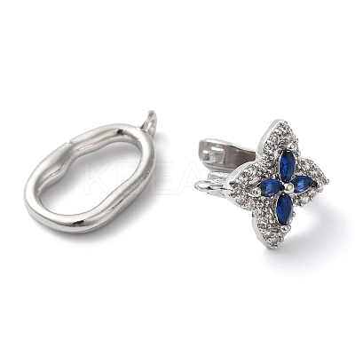 Brass Micro Pave Cubic Zirconia Fold Over Clasps KK-G503-26P-1