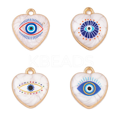 8Pcs 4 Styles Alloy Enamel Pendants ENAM-FP0001-94-1