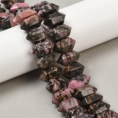 Natural Rhodonite Double Terminated Point Beads Strands G-T142-95-1
