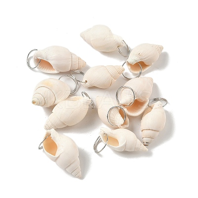 Natural Spiral Shell Pendants SHEL-K006-68B-1