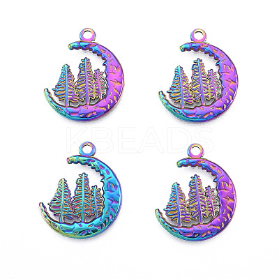 Ion Plating(IP) 201 Stainless Steel Pendants STAS-N098-233M-1