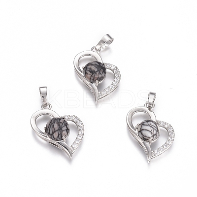 Natural Netstone Pendants G-L512-O06-1