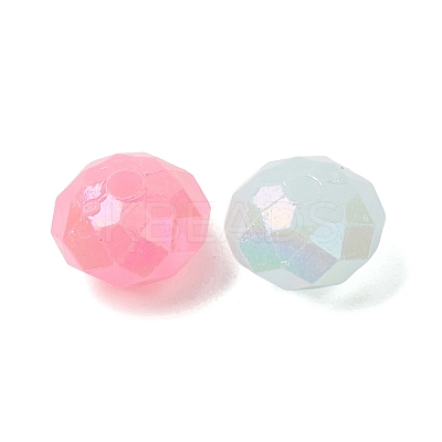 UV Plating Opaque Acrylic Beads OACR-G058-15B-1