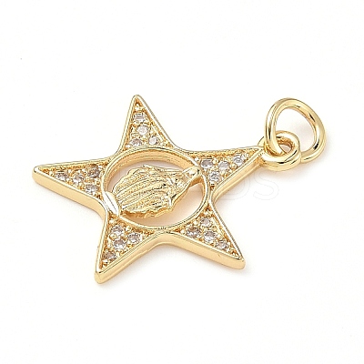 Brass Micro Pave Cubic Zirconia Pendants ZIRC-I356-25G-1