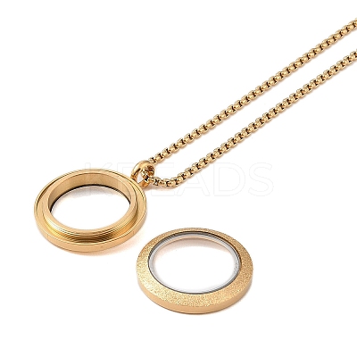 PVD Vacuum Plating 304 Stainless Steel Ring Pendant Necklaces NJEW-N055-22A-G-1