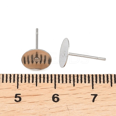 Non-Tarnish 304 Stainless Steel Flat Round Blank Peg Stud Earring Findings LS-A-STAS-S028-37-1